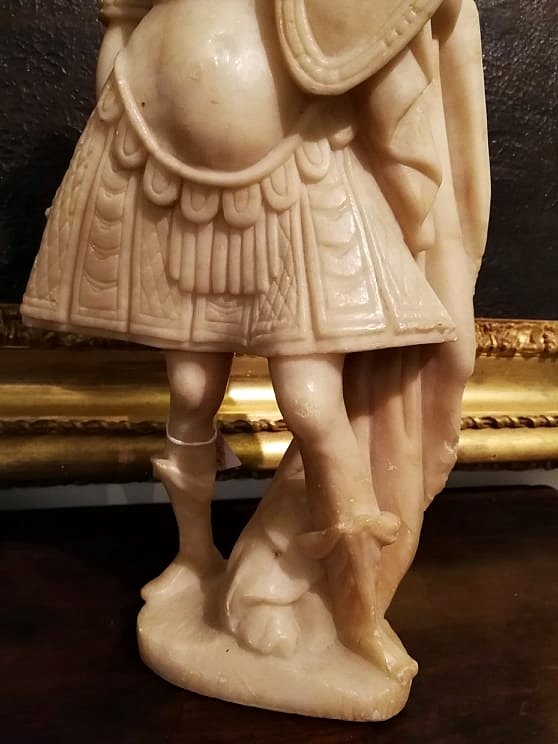  Sculpture Italienne En Marbre Blanc d'Un Empereur Romain, époque Du Grand Tour, Premier XIX -photo-4