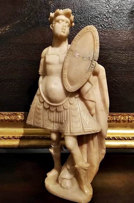  Sculpture Italienne En Marbre Blanc d'Un Empereur Romain, époque Du Grand Tour, Premier XIX 