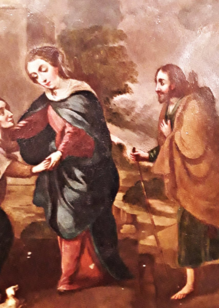" Visitation de Marie ", Huile sur cuivre réalisée à la fin du XVII Siècle-photo-3