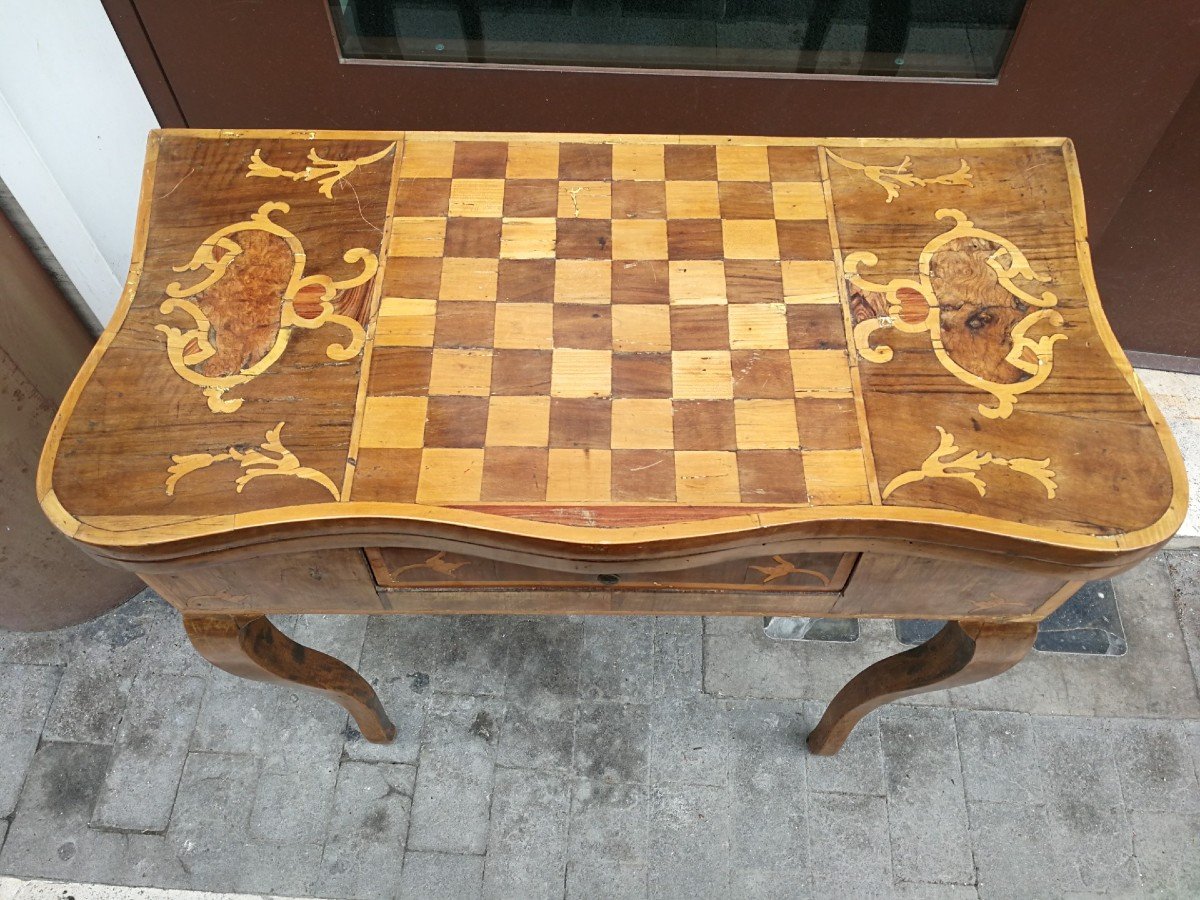 Table à Jeux Louis XV Marquetée De Divers Bois Précieux-photo-2