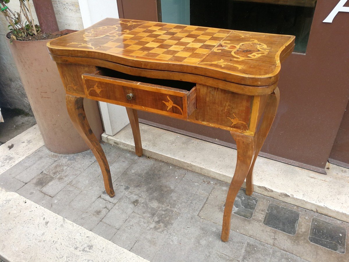 Table à Jeux Louis XV Marquetée De Divers Bois Précieux-photo-4