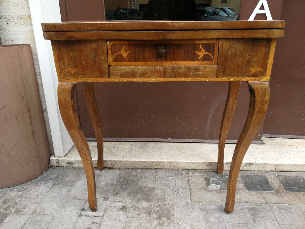 Table à Jeux Louis XV Marquetée De Divers Bois Précieux-photo-3