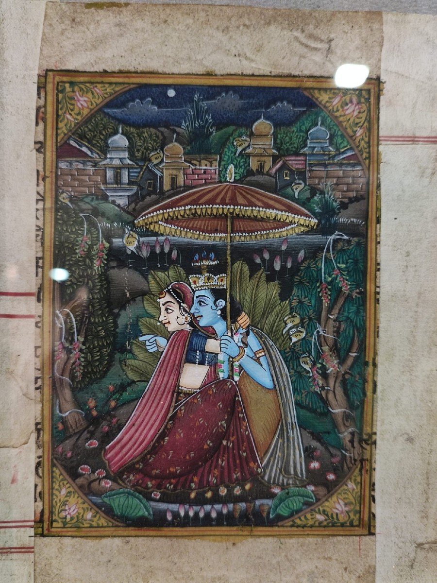 4 illustrazioni miniate dal "seprian", manuale sessuale. Persia o Rajastan, primi dell'ottocento-photo-2