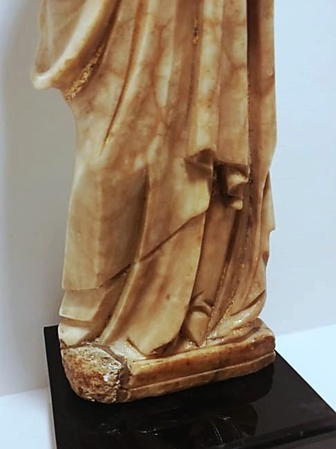 Statuette En Albâtre Moitié Du XVe Siècle, Reproduisant Le Simulacre De La Vierge Du Trapani -photo-5