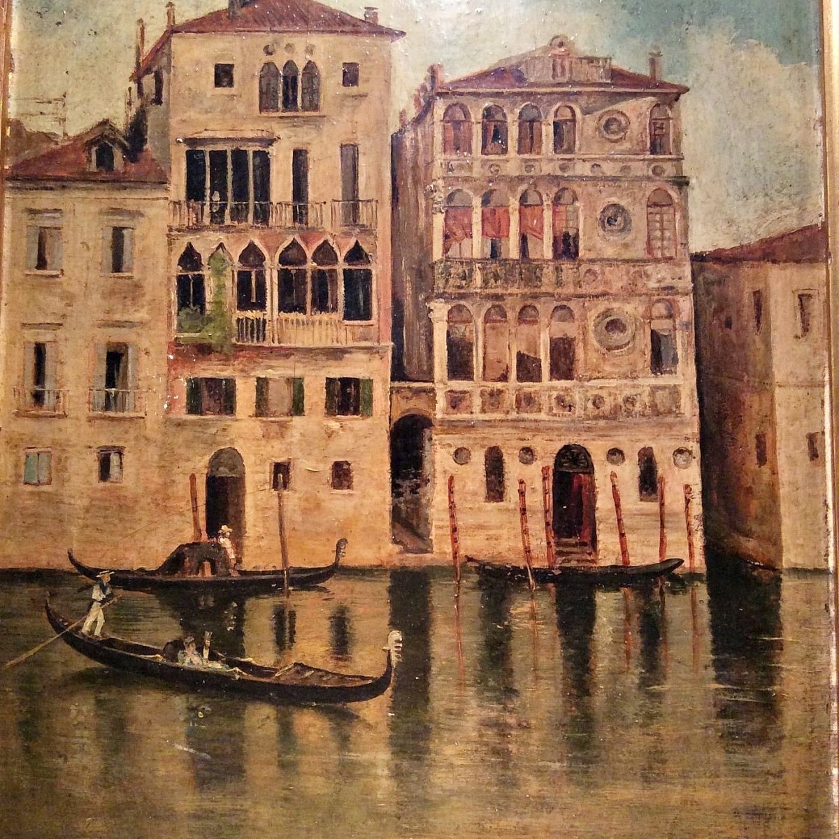 Vue Avec Gondoliers Sur Le Grand Canal De Venise Et Le Palazzo Ca 'dario-photo-2