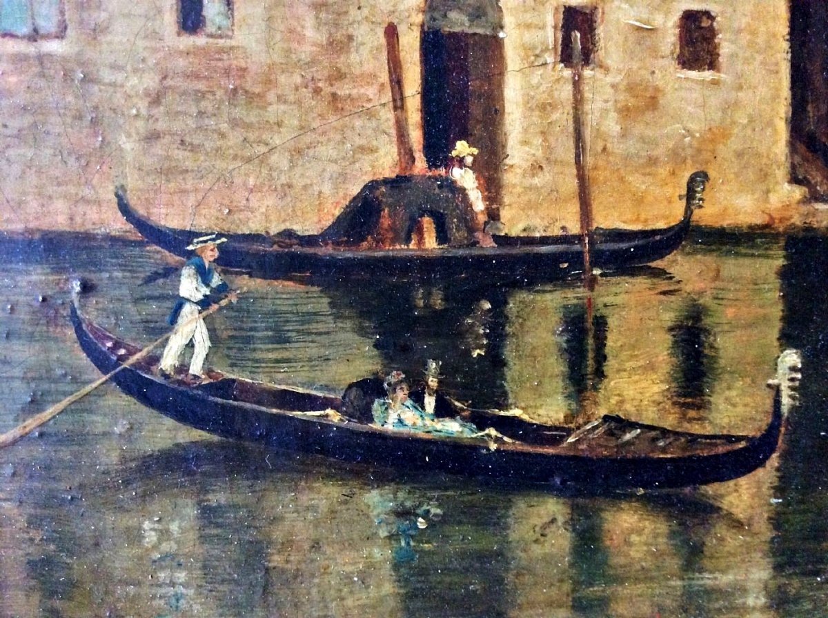 Vue Avec Gondoliers Sur Le Grand Canal De Venise Et Le Palazzo Ca 'dario-photo-3
