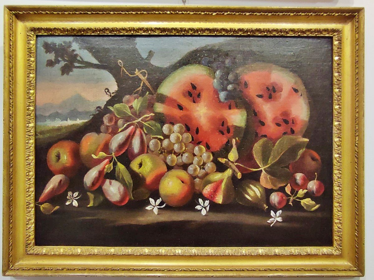 Natures Mortes Aux Fruits, Atelier Romains De La Première Moitié Du 18ème Siècle-photo-2