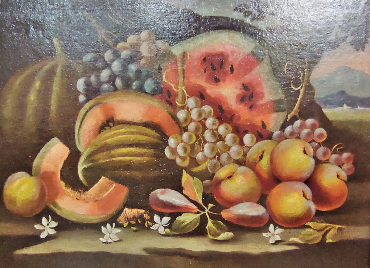 Natures Mortes Aux Fruits, Atelier Romains De La Première Moitié Du 18ème Siècle-photo-3