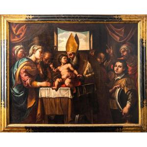 Circoncisione di Gesù - Ferraù Fenzoni(1562-1645) e bottega (195cm x 124cm) su splendida cornic