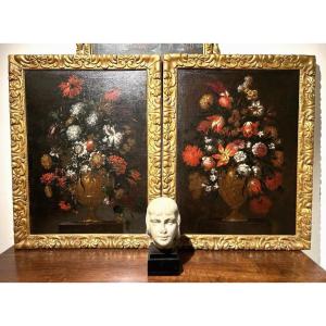 Coppia di pregievoli nature morte del XVII secolo.