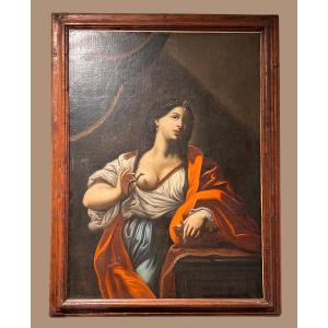 Morte di Cleopatra, seconda metà del XVII secolo. (113 x 152cm con cornice antica)