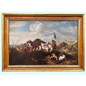 "Ritiro dalla Battaglia" attr.le a Christian Reder (Lipsia 1656 - Roma 1729)