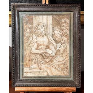 Hecce Homo, incisione o disegno del XVII s . (Inv. Correggio, Dis. Ag. Carracci) (375x270mm)
