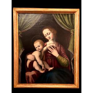 Madonna con bambino ambito di Leonardo Grazia (1503-50ca)