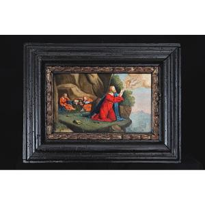 Orazione nell'orto del Getsemani, olio su tavola di scuola ferrarese del XVI secolo.