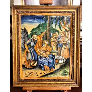 Importante placca di Urbino, bottega Patanazzi fine XVI secolo. (38cm x 50cm)