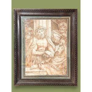 Hecce Homo, disegno del XVII s . (Inv. Correggio, Dis. Ag. Carracci) (375x270mm)