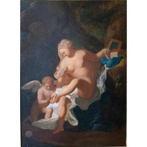 Toilette Di Venere, Olio Su Tavola.  inizio del XIXse