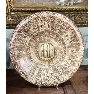 Piatto Ispano-moresco a lustro fine XVI, primi XVII secolo, 40,5cm.