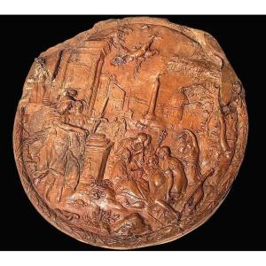 Athena introduce la pittura alle arti liberali, modello in terracotta dei primi del XVIIs.