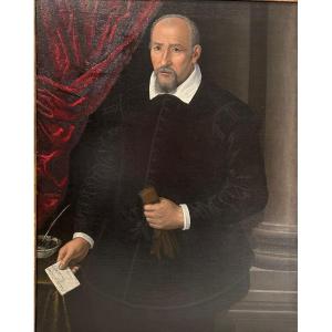 Ritratto membro della famiglia fiorentina dei Della Rena - Olio su tela della fine del XVI s.