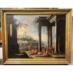 Capriccio con predica di San Giovanni Battista - Alberto Carlieri (Roma 1672-1720)