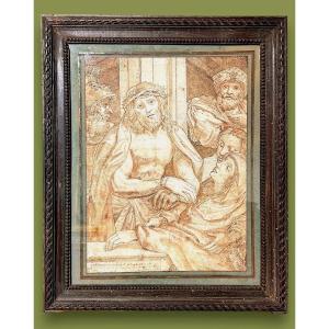 Hecce Homo, disegno del XVII s . (Inv. Correggio, Dis. Ag. Carracci) (375x270mm)