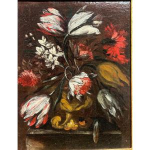 Coppia di Nature Morte con Fiori - Roma, metà del XVII secolo - Cerchia di Mario Nuzzi