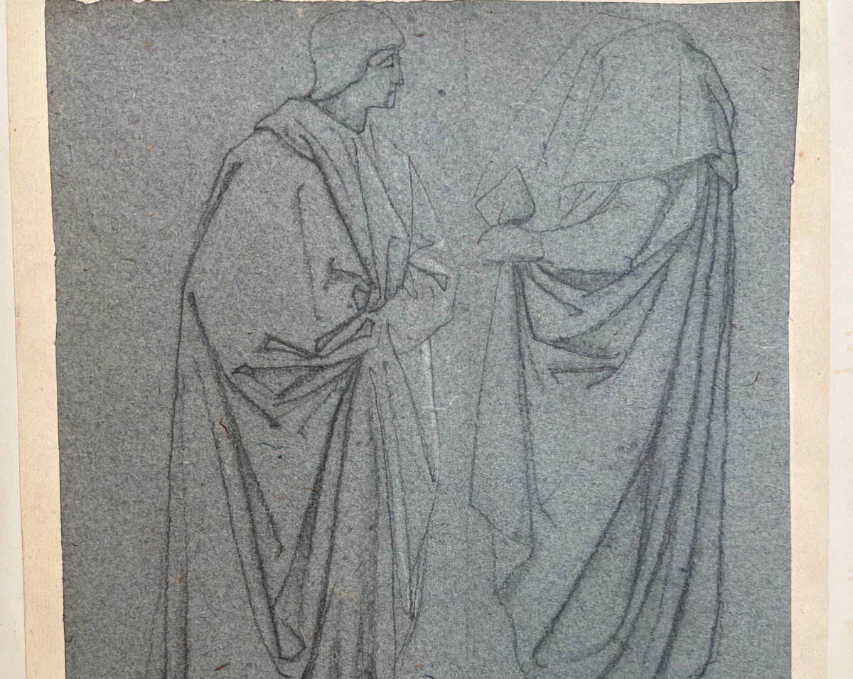 Michel Dumas (1812 - 1885) Due studi di figura Disegno 