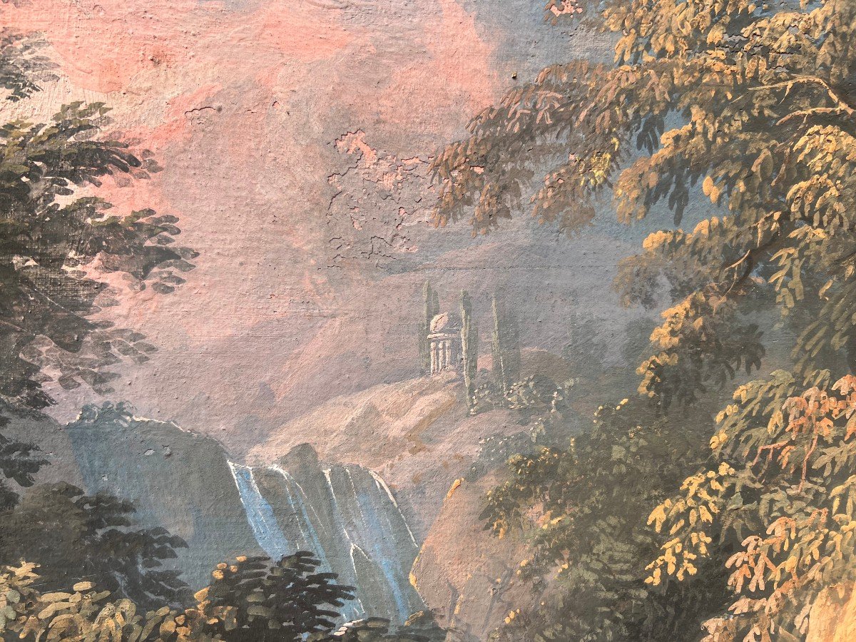 Coppia di tempere raffiguranti paesaggi - Luigi Deleidi detto il Nebbia-photo-2