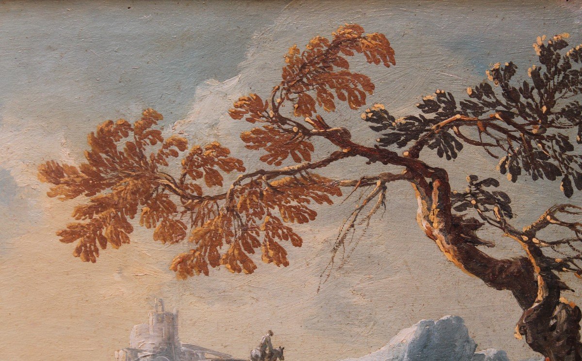 Giulio Bucci (Faenza 1711 - 1776) Paesaggio con figure-photo-3