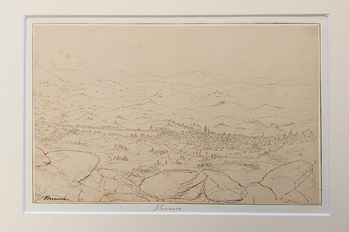 Due Vedute di Firenze -  Disegni - XIX secolo-photo-3