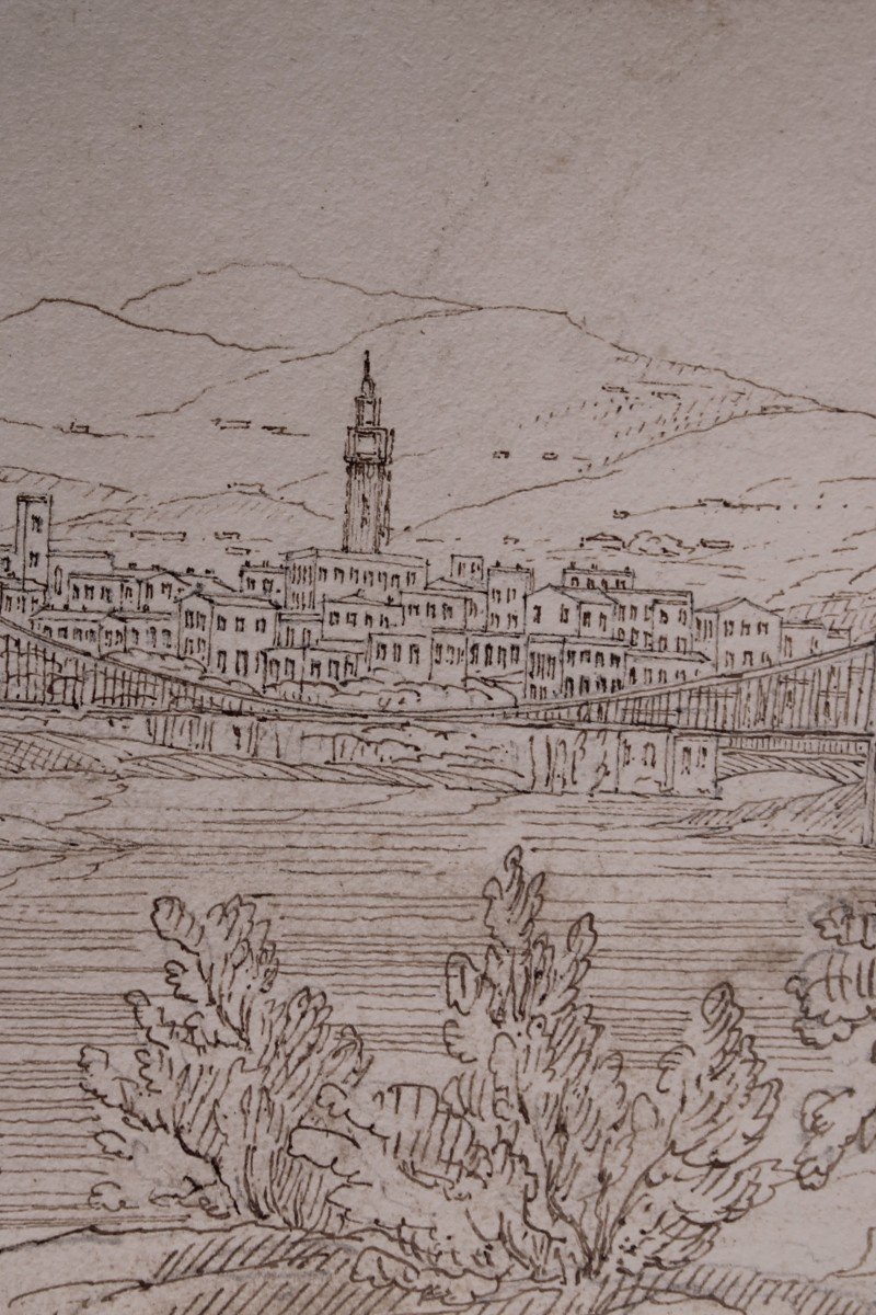 Due Vedute di Firenze -  Disegni - XIX secolo-photo-2