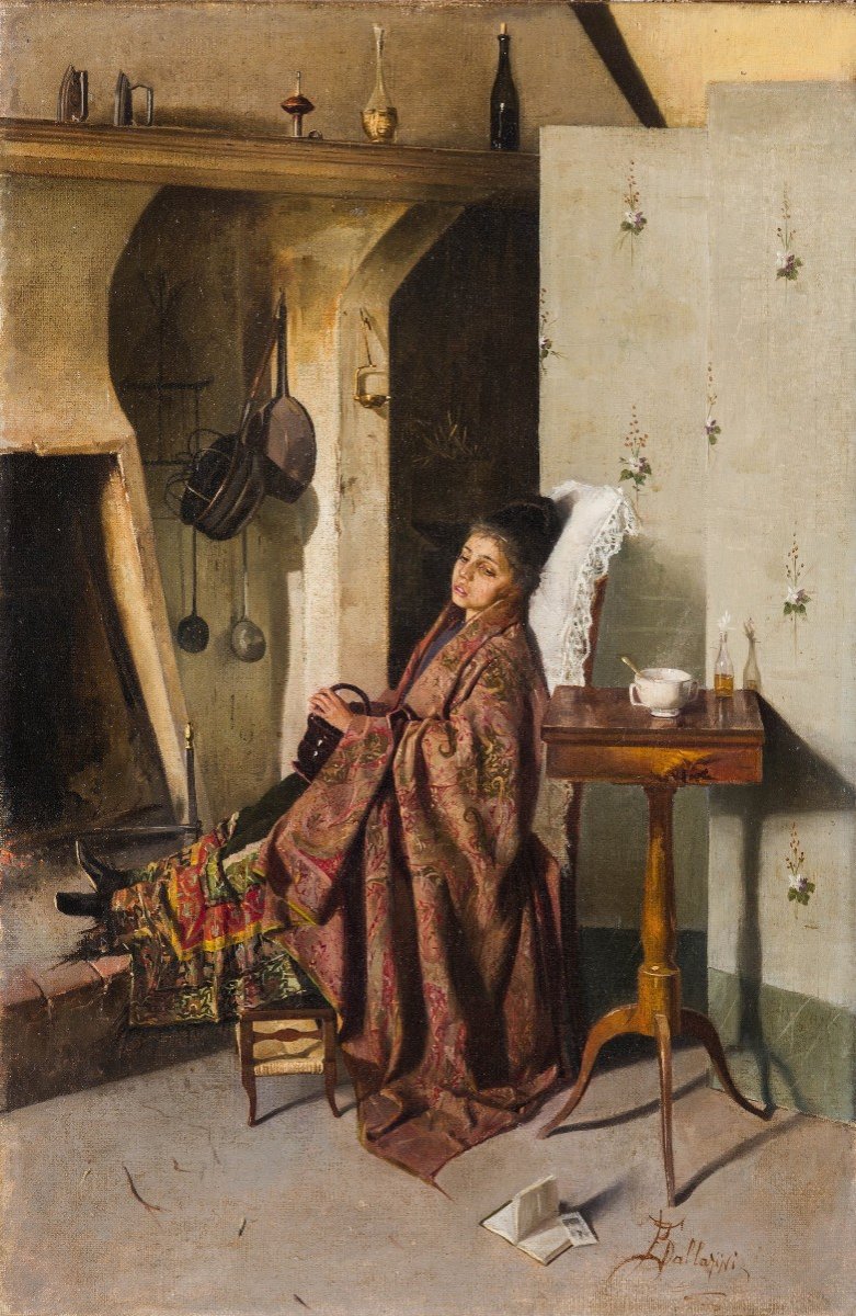 Enea Ballarini - Olio su tela - XIX secolo - firmato