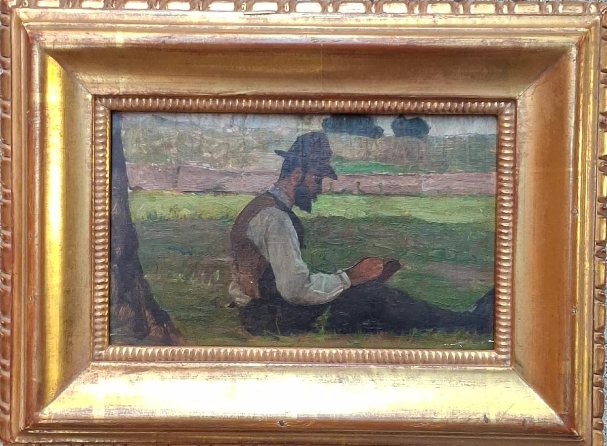 Luigi Serra - Bologna - Ottocento - olio su tavola - Macchiaiolo-photo-4