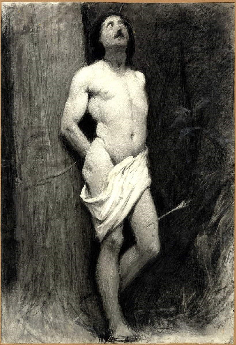 Alessandro Guardassoni - Disegno - Bologna - San Sebastiano - XIX secolo