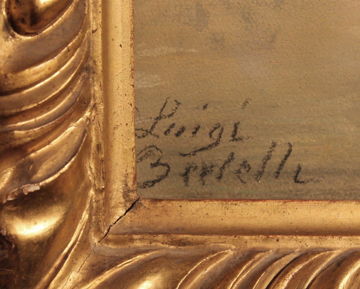 Luigi Bertelli - Paesaggio - Pastello - Bologna - Firmato - Ottocento - XIX-photo-3