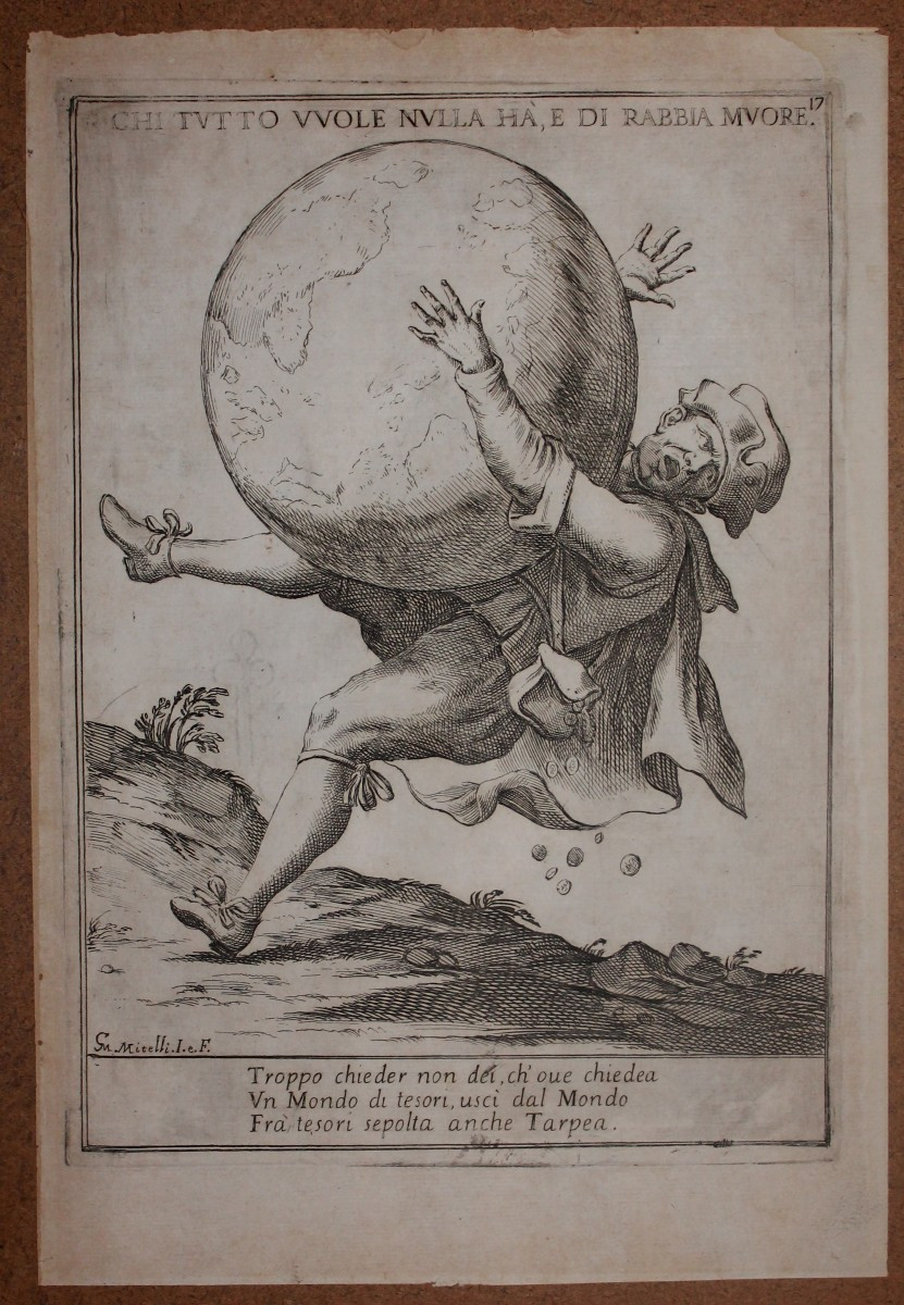 Giuseppe Maria Mitelli - Bologna – Incisione Originale - Proverbio