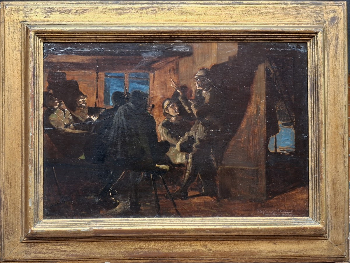 Edgardo Rossaro - Il riposo in trincea - Firmato-photo-2