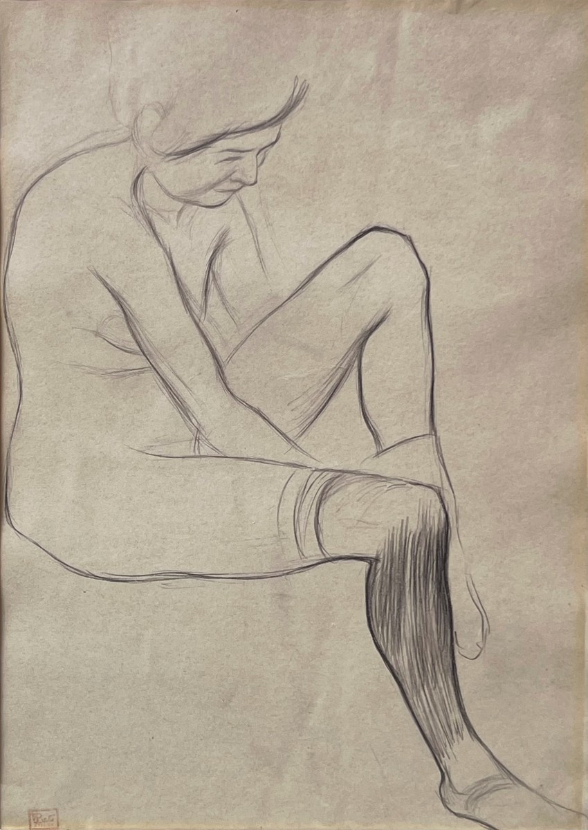 Fernand Piet - Disegno - Firmato - Nudo femminile