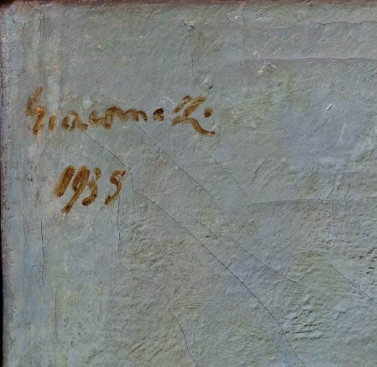 Ferruccio Giacomelli - Bologna - Ritratto dell'allieva Tavoni - Olio su tela - Firmato-photo-2