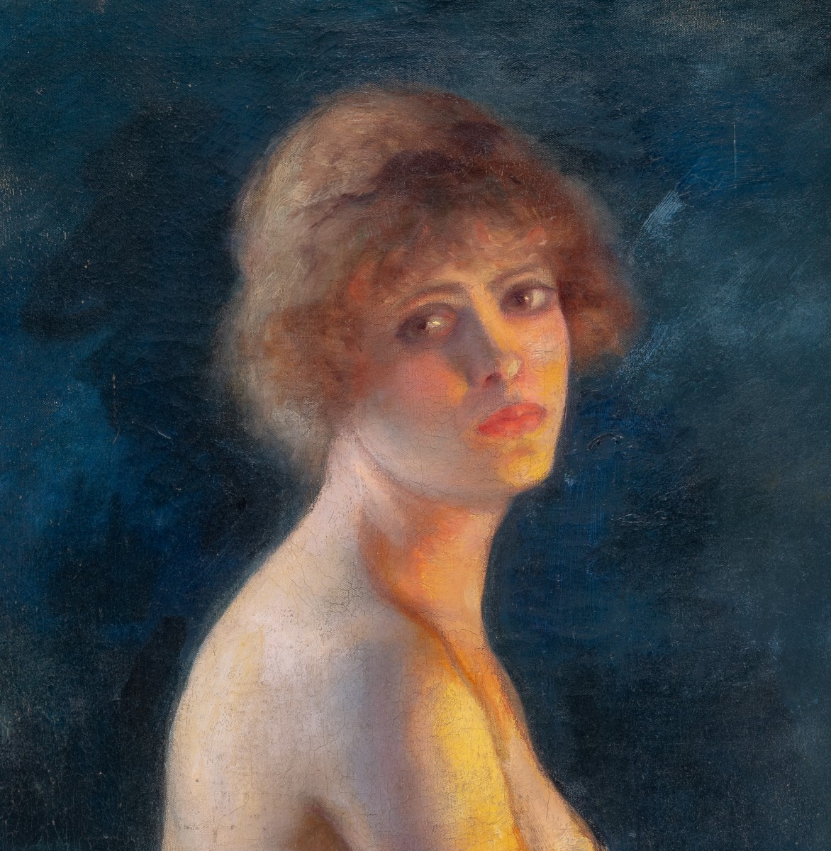 Tanette Otis Bacchi - Autoritratto nudo femminile - Olio su Tela - Firmato -photo-2