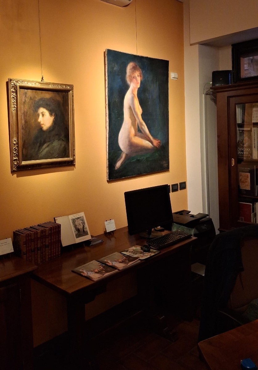 Tanette Otis Bacchi - Autoritratto nudo femminile - Olio su Tela - Firmato -photo-3