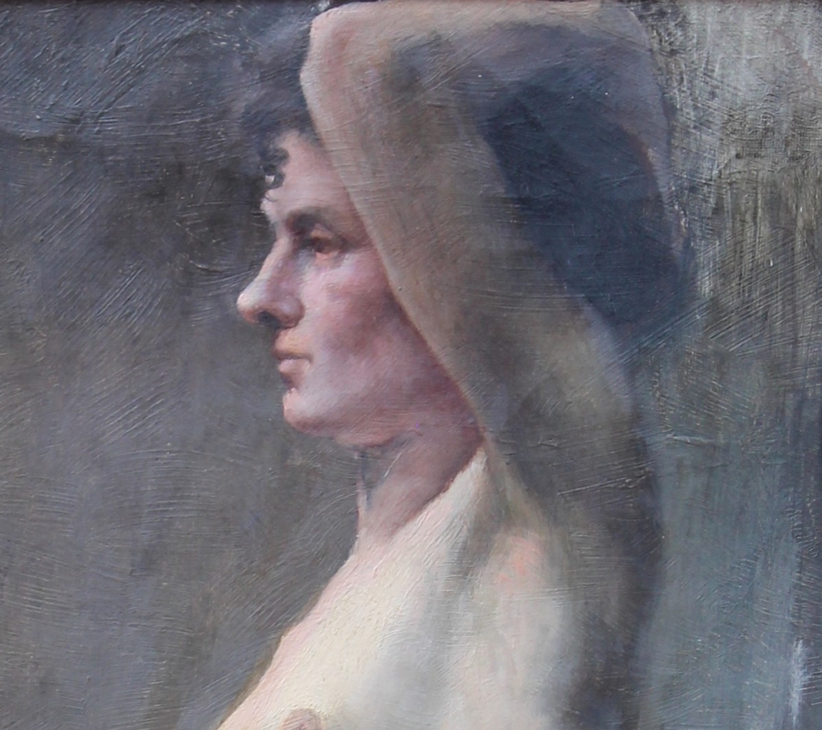 Léonce Fruget - Nudo femminile - Ritratto di donna di profilo - Prima tela-photo-2