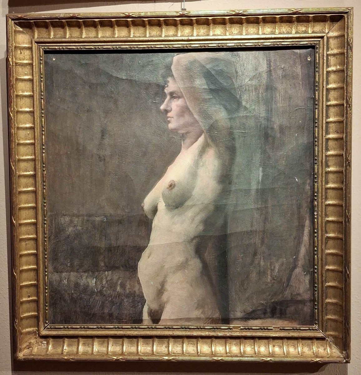 Léonce Fruget - Nudo femminile - Ritratto di donna di profilo - Prima tela-photo-3