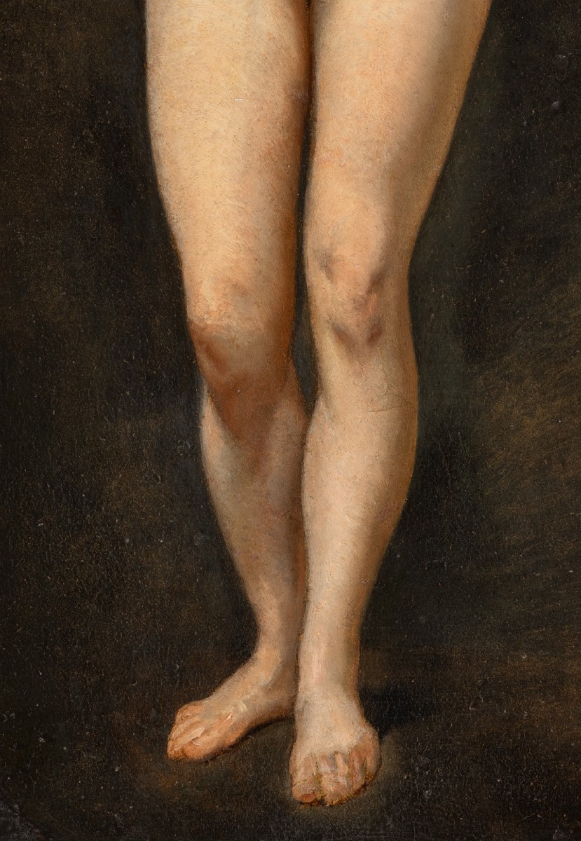 Filadelfo Simi - Donna nuda in piedi - Olio su carta - Monogrammato-photo-3