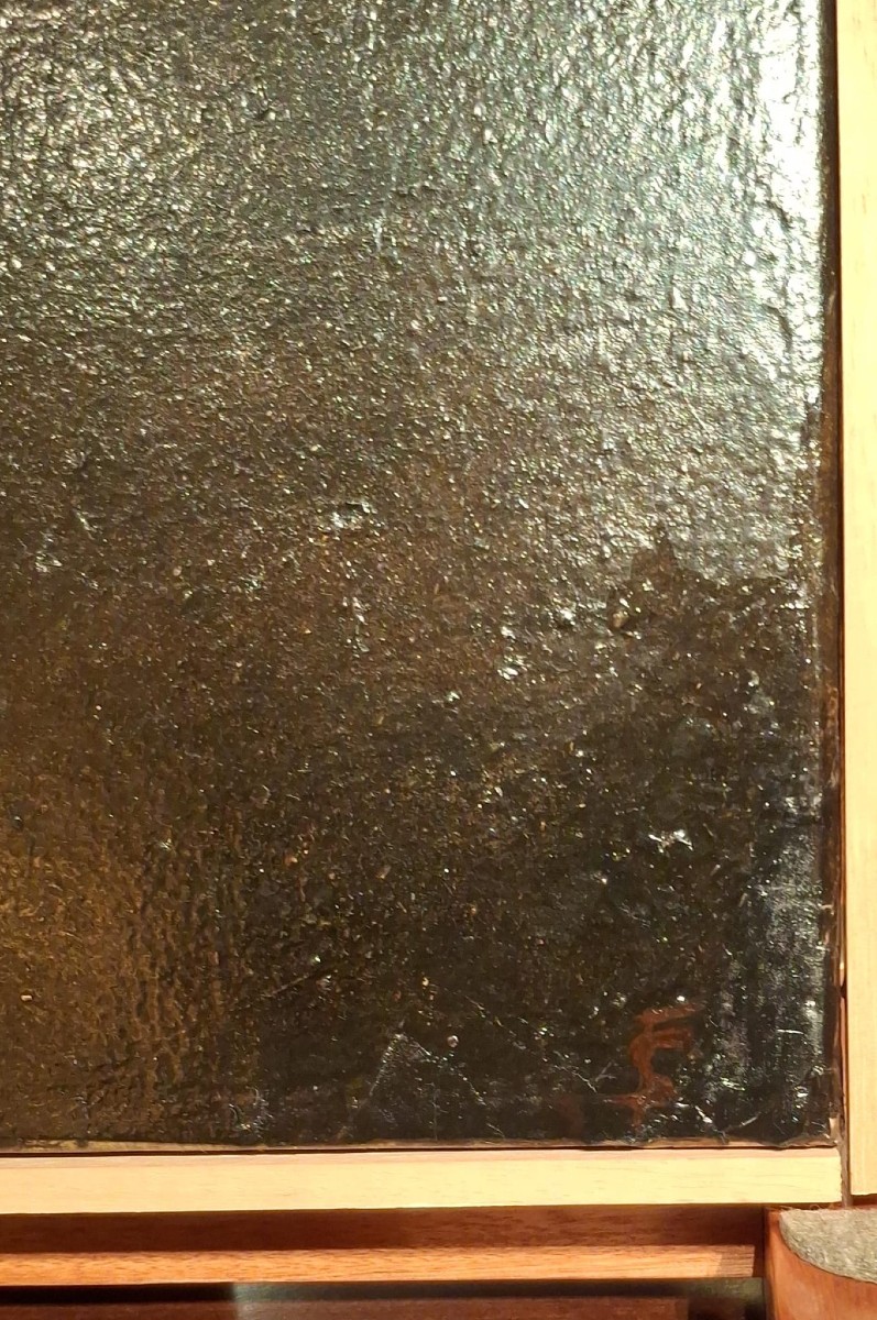 Filadelfo Simi - Donna nuda in piedi - Olio su carta - Monogrammato-photo-1