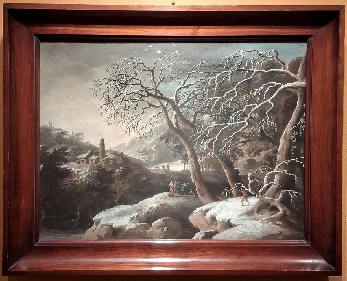 Luigi Deleidi detto il Nebbia - Bergamo - Paesaggio invenale - Firmato - Tempera-photo-2