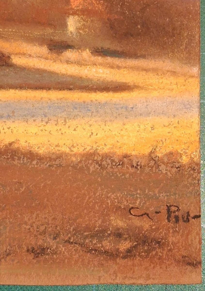 Giovanni Piu - Paesaggio - Pastello - Firmato - Sassari - Sardegna-photo-2