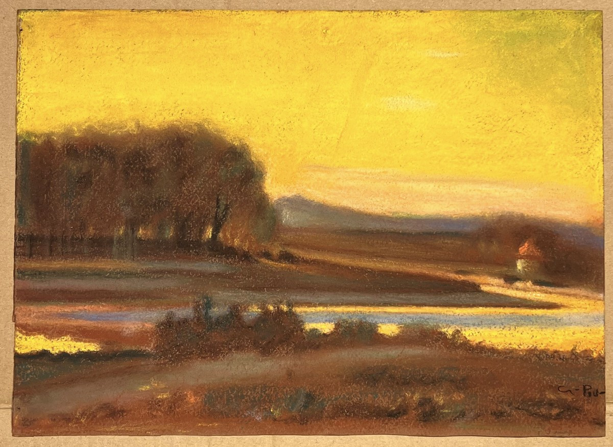 Giovanni Piu - Paesaggio - Pastello - Firmato - Sassari - Sardegna